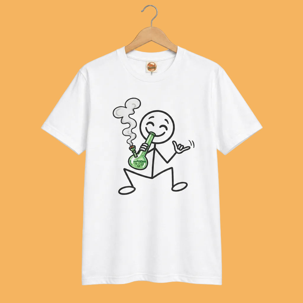Stick Figure Bong T-Shirt | Funny Cannabis Graphic Tee