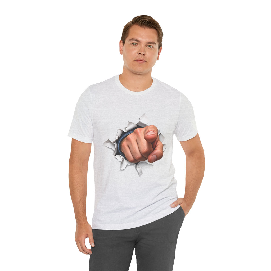 Pointing Finger T-Shirt | Torn Paper Graphic Tee
