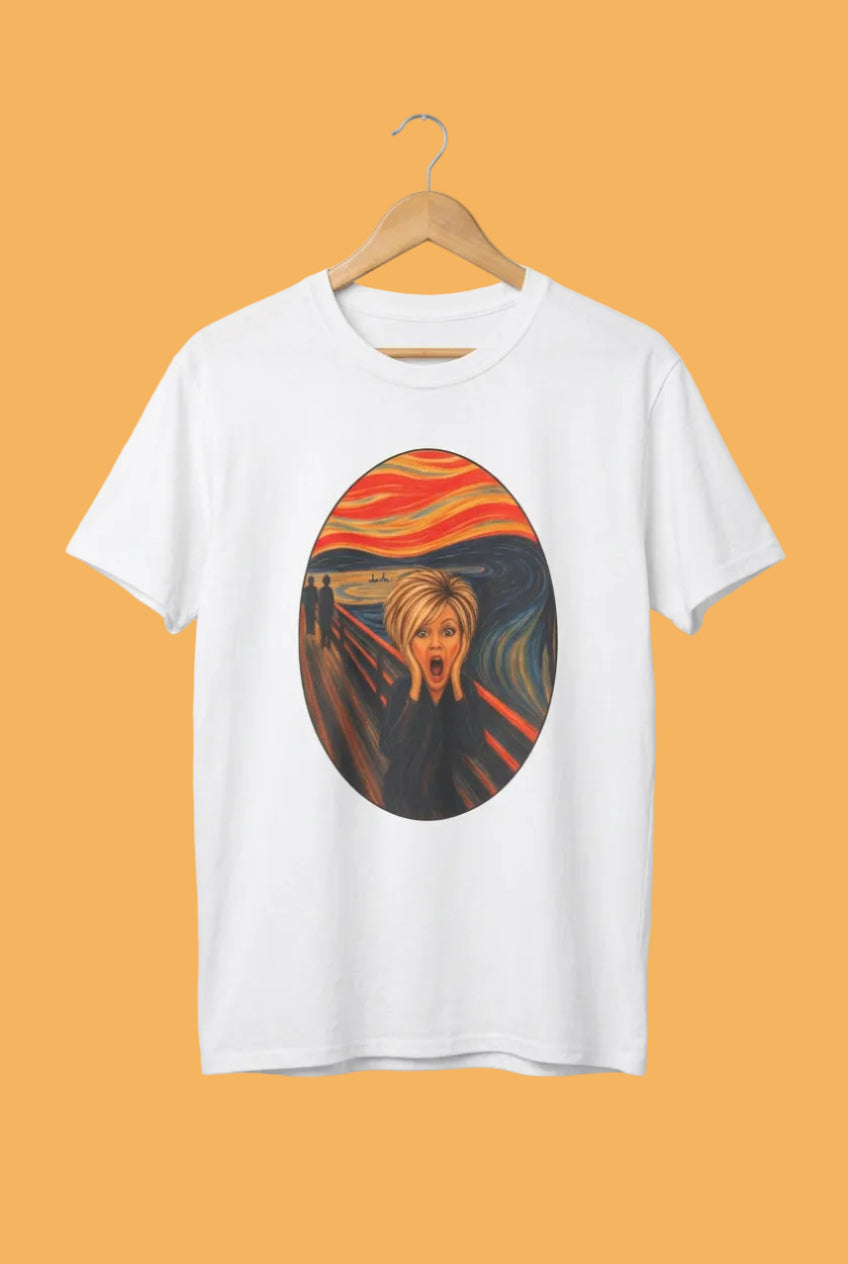 Scream Parody Portrait T-shirt | Edvard Munch Inspired Oval Print