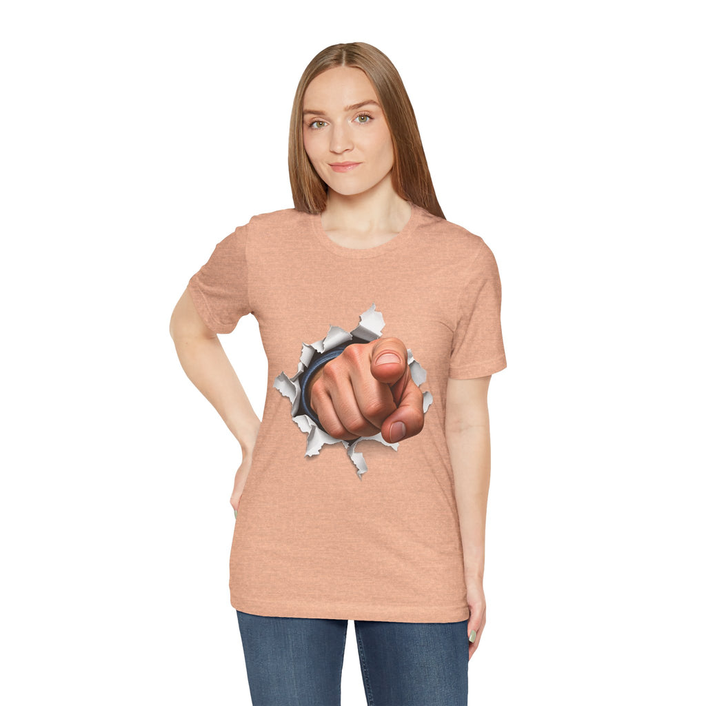 Pointing Finger T-Shirt | Torn Paper Graphic Tee