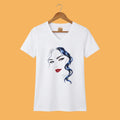 Blue Hair Red Lips | Women’s Graphic V-Neck T-Shirt.