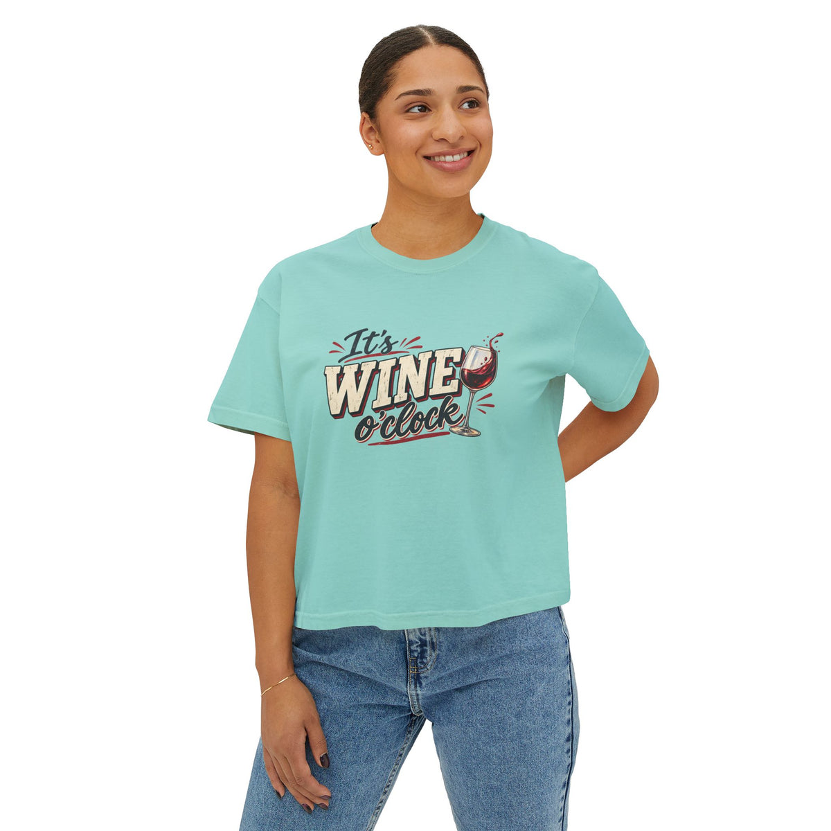 It’s Wine O’Clock | Women’s Boxy Crop T-Shirt