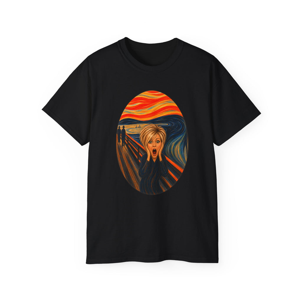 Scream Parody Portrait T-shirt | Edvard Munch Inspired Oval Print