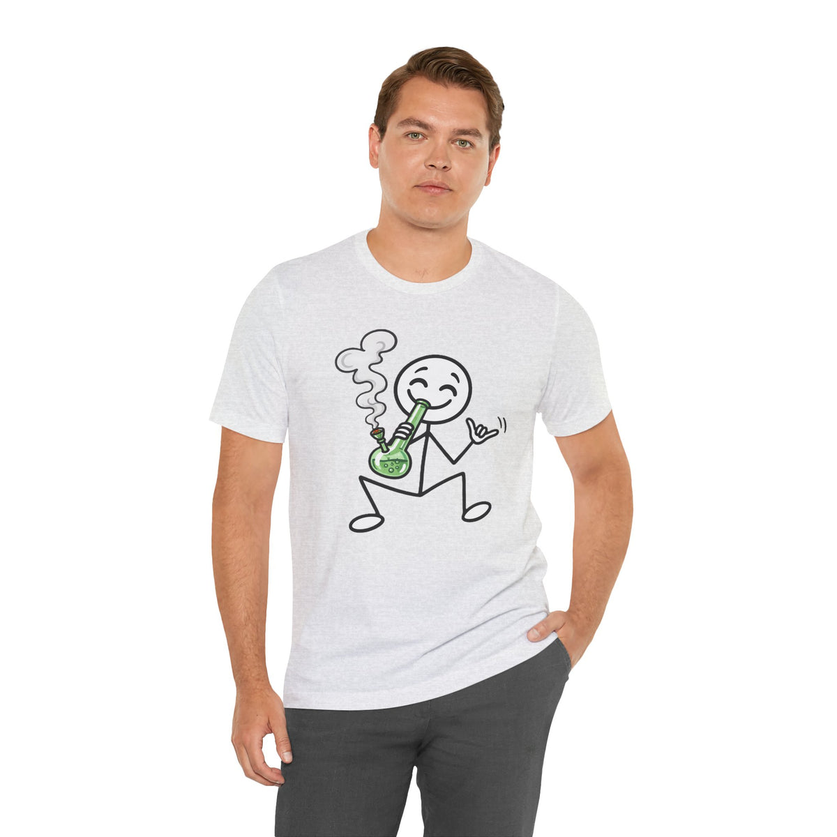 Stick Figure Bong T-Shirt | Funny Cannabis Graphic Tee