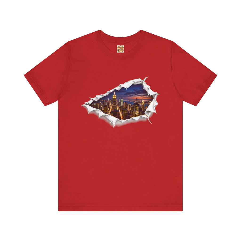 City Skyline T-Shirt | Torn Paper Urban Graphic Tee