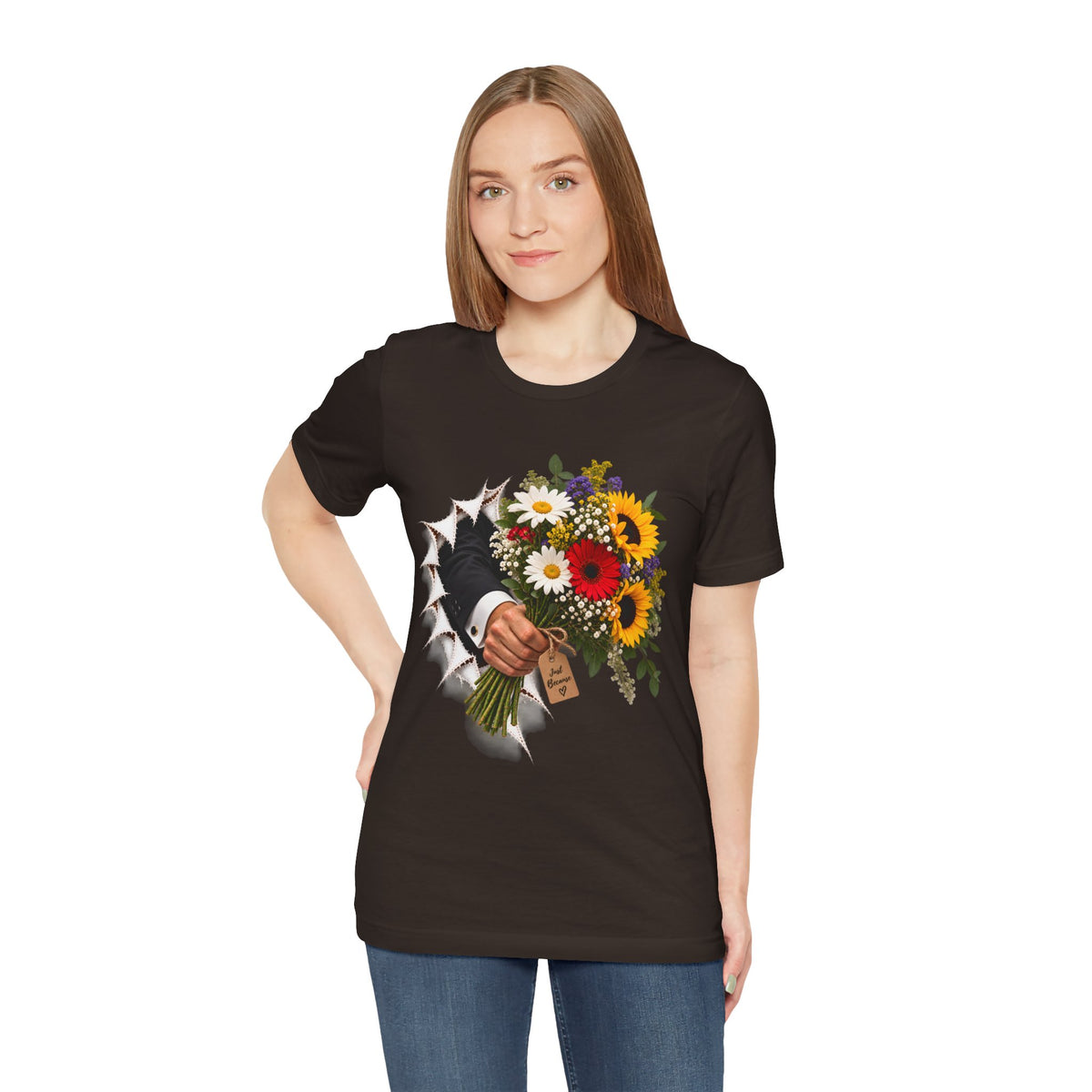 Flower Bouquet T-Shirt | Torn Paper Graphic Tee