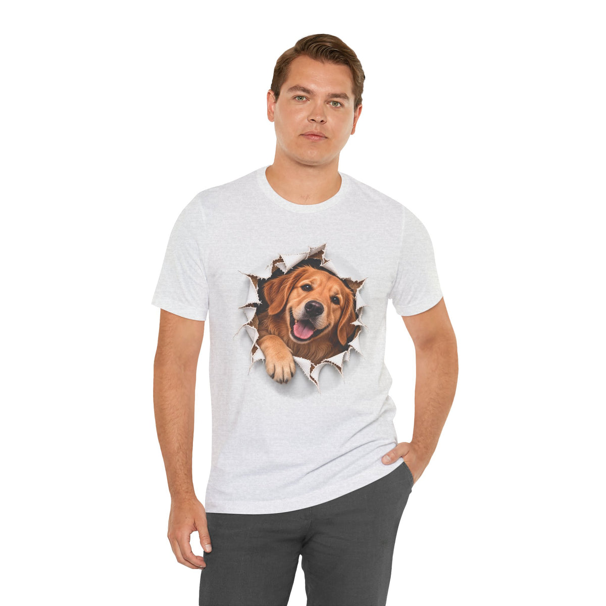 Smiling Labrador T-Shirt | Torn Paper Dog Graphic Tee