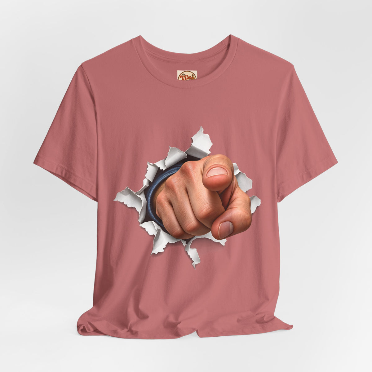 Pointing Finger T-Shirt | Torn Paper Graphic Tee