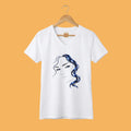 Minimalist Blue Hair Portrait | Women’s V-Neck T-Shirt