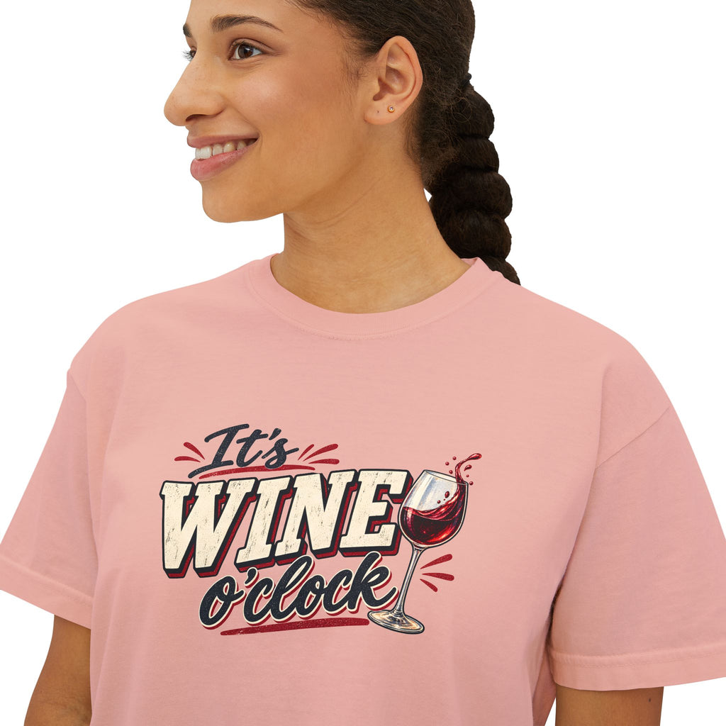 It’s Wine O’Clock | Women’s Boxy Crop T-Shirt