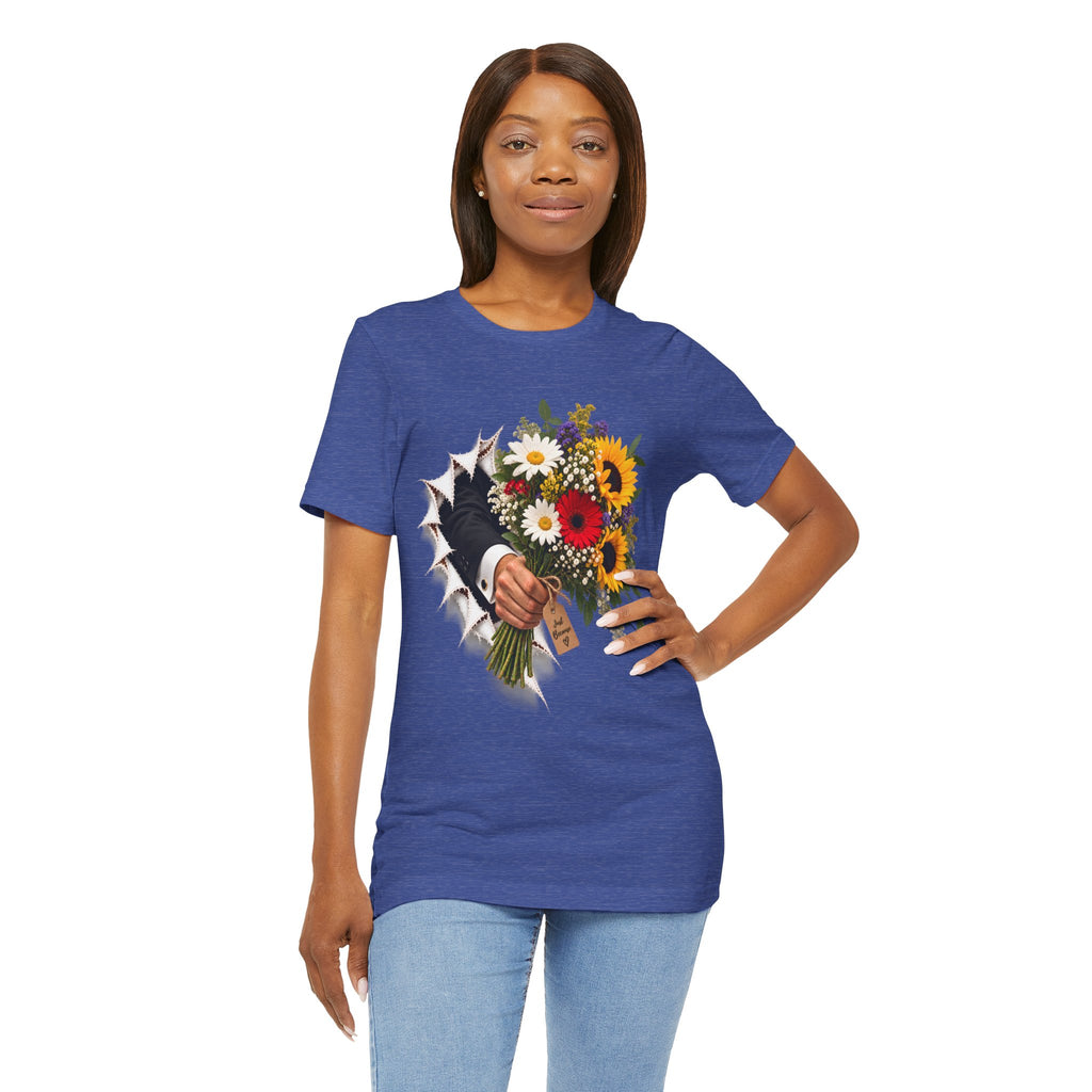 Flower Bouquet T-Shirt | Torn Paper Graphic Tee
