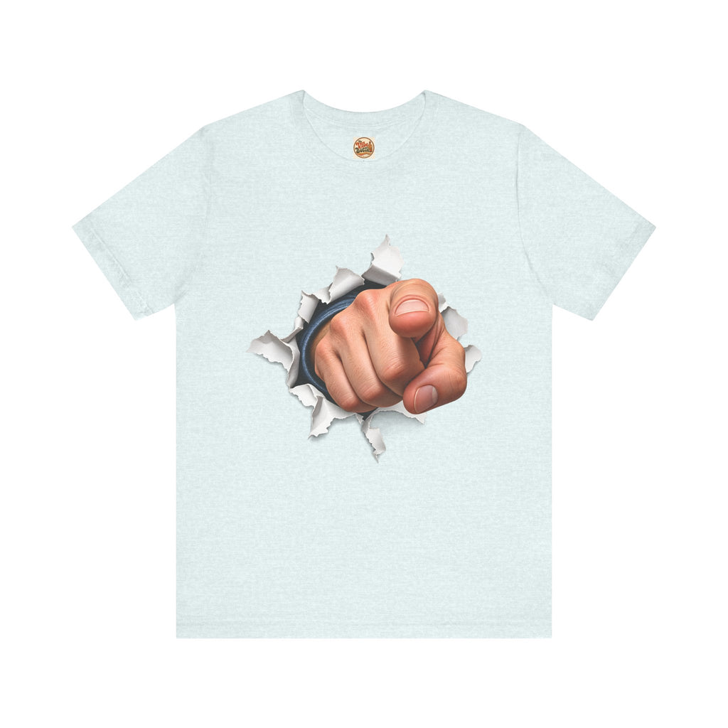 Pointing Finger T-Shirt | Torn Paper Graphic Tee
