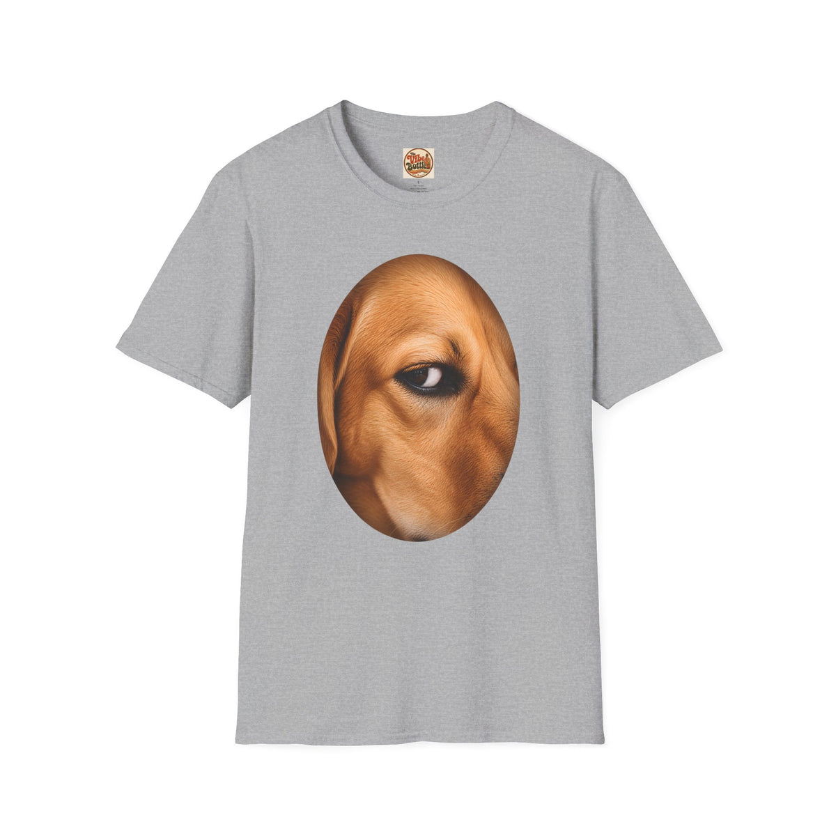 Half-Face Dog Portrait T-Shirt | Brown Dog Graphic Tee