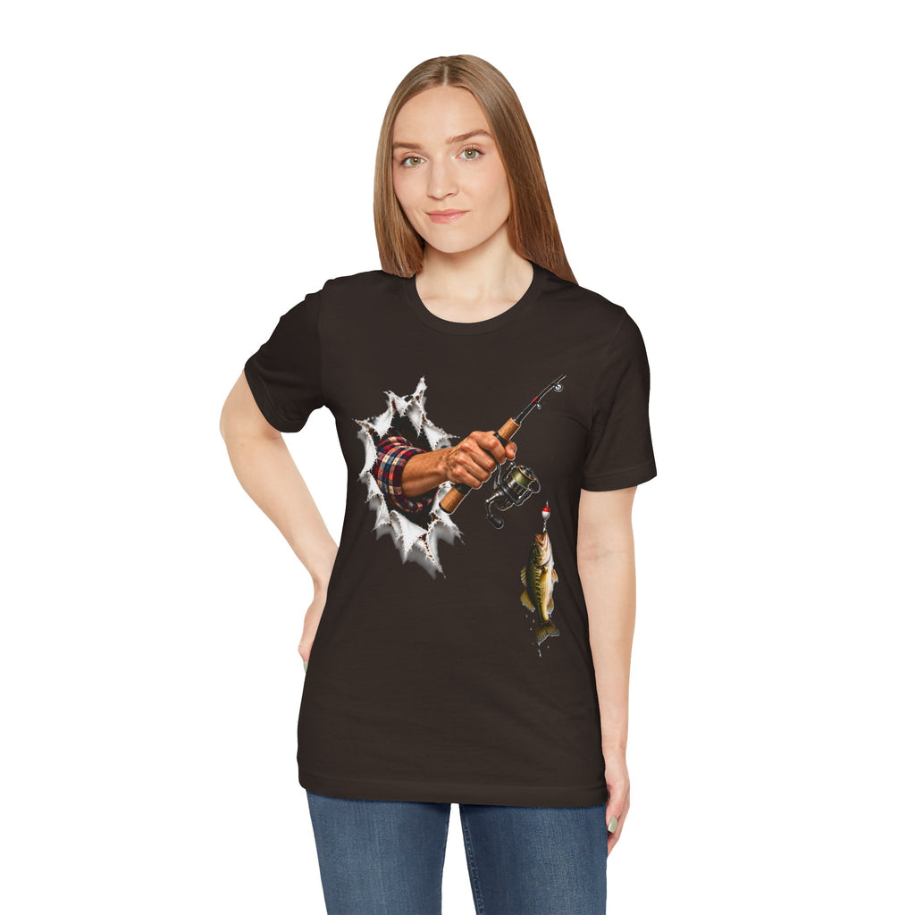 Bass Fishing T-Shirt | Hand Through Shirt Graphic Tee.