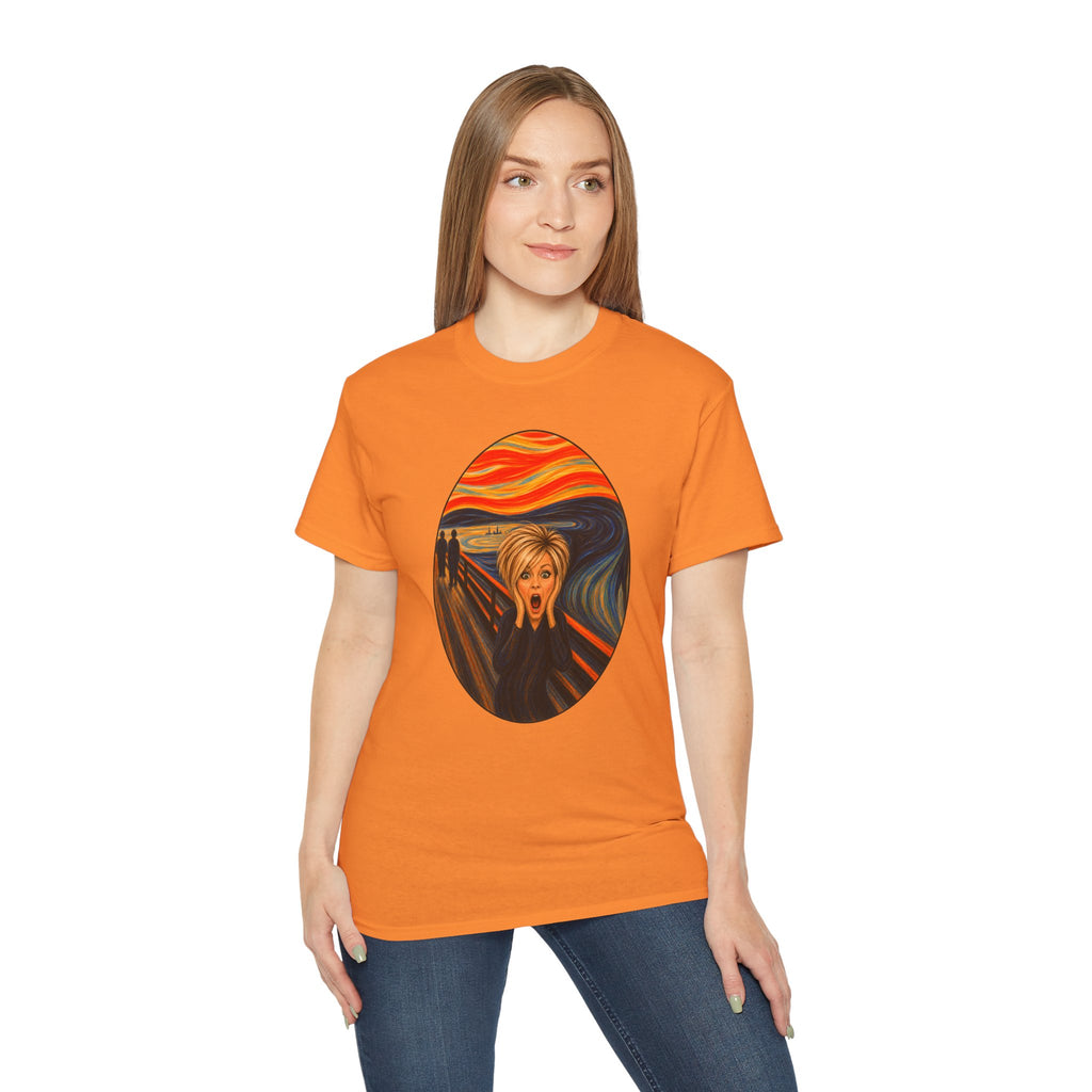 Scream Parody Portrait T-shirt | Edvard Munch Inspired Oval Print