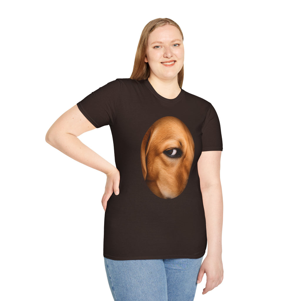 Half-Face Dog Portrait T-Shirt | Brown Dog Graphic Tee