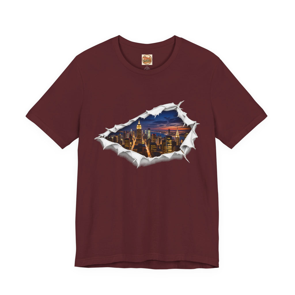 City Skyline T-Shirt | Torn Paper Urban Graphic Tee