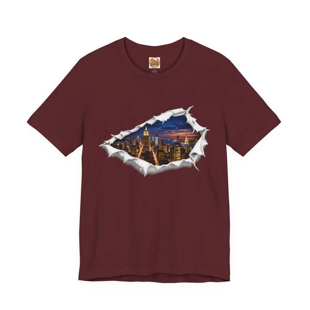 City Skyline T-Shirt | Torn Paper Urban Graphic Tee