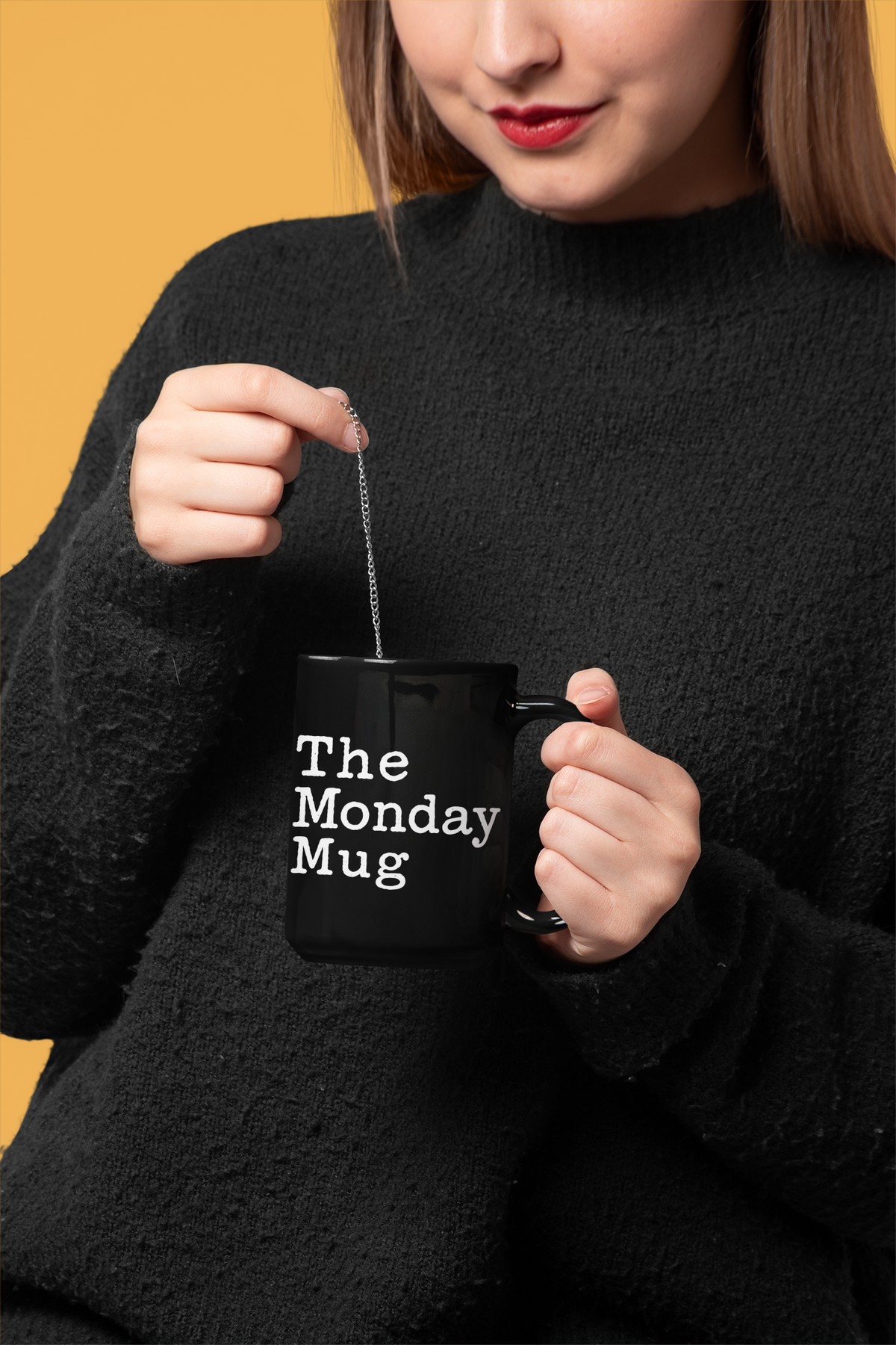 The Monday Mug | Black Ceramic Coffee Cup, 15 oz