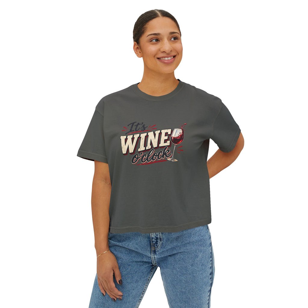 It’s Wine O’Clock | Women’s Boxy Crop T-Shirt
