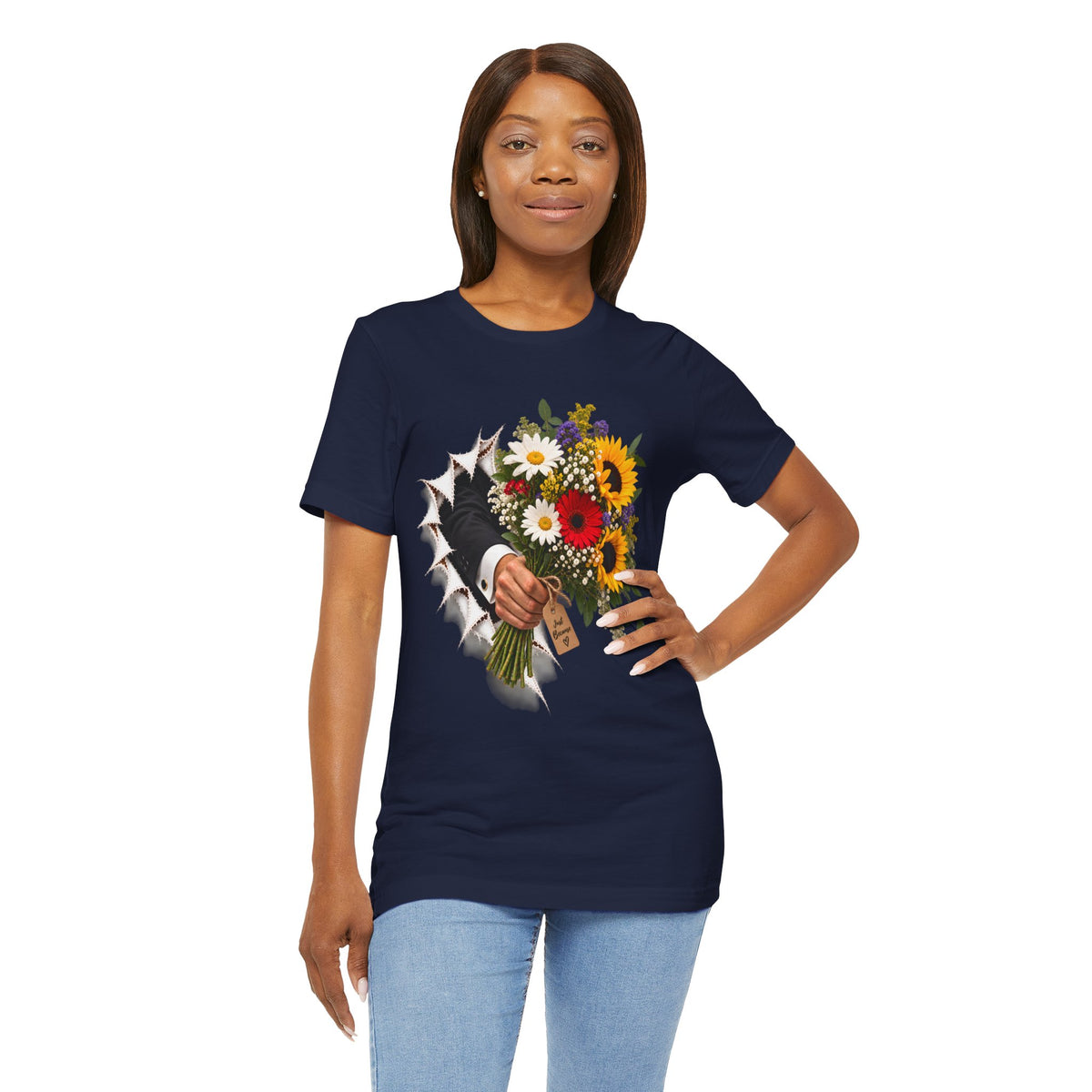 Flower Bouquet T-Shirt | Torn Paper Graphic Tee