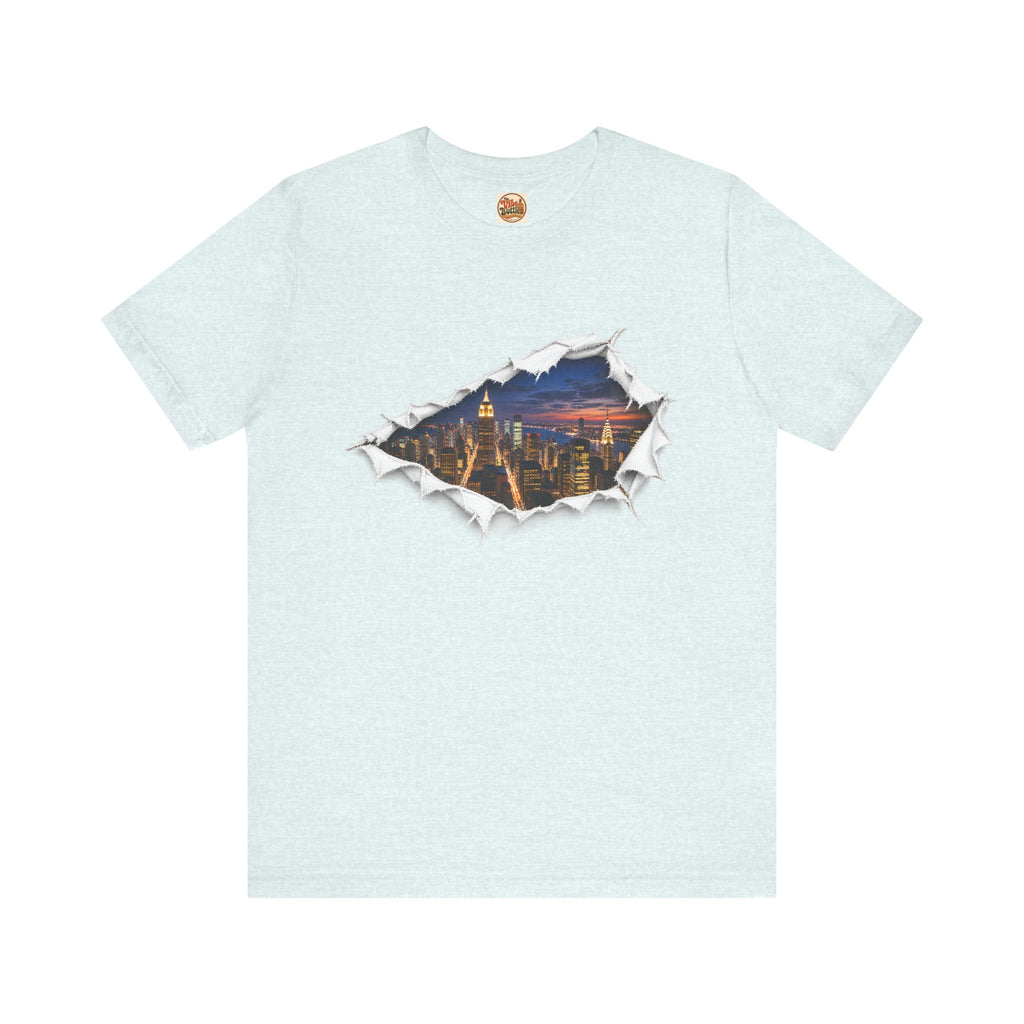 City Skyline T-Shirt | Torn Paper Urban Graphic Tee