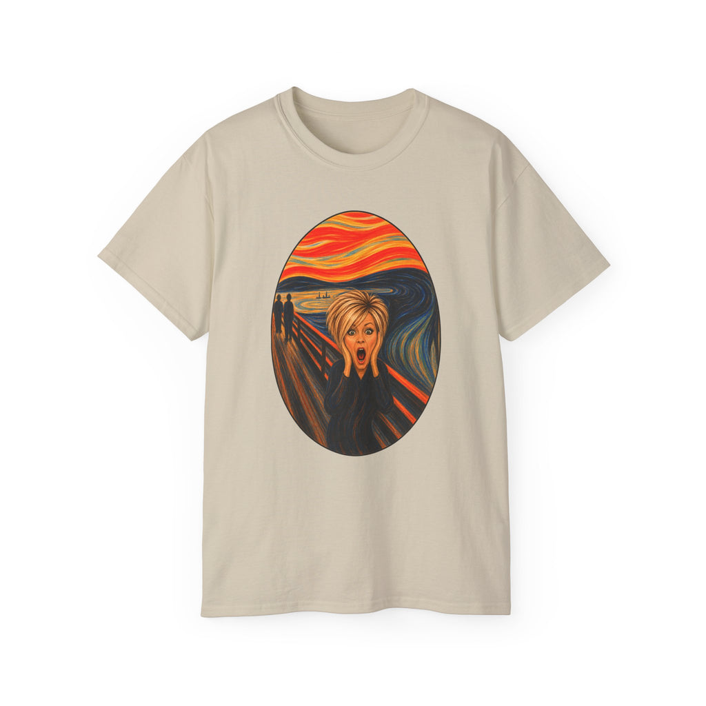 Scream Parody Portrait T-shirt | Edvard Munch Inspired Oval Print