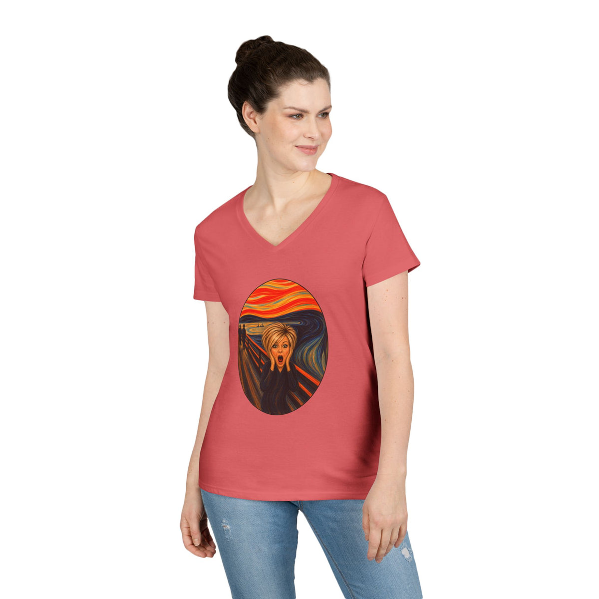 Scream Parody | Women’s V-Neck Art T-Shirt
