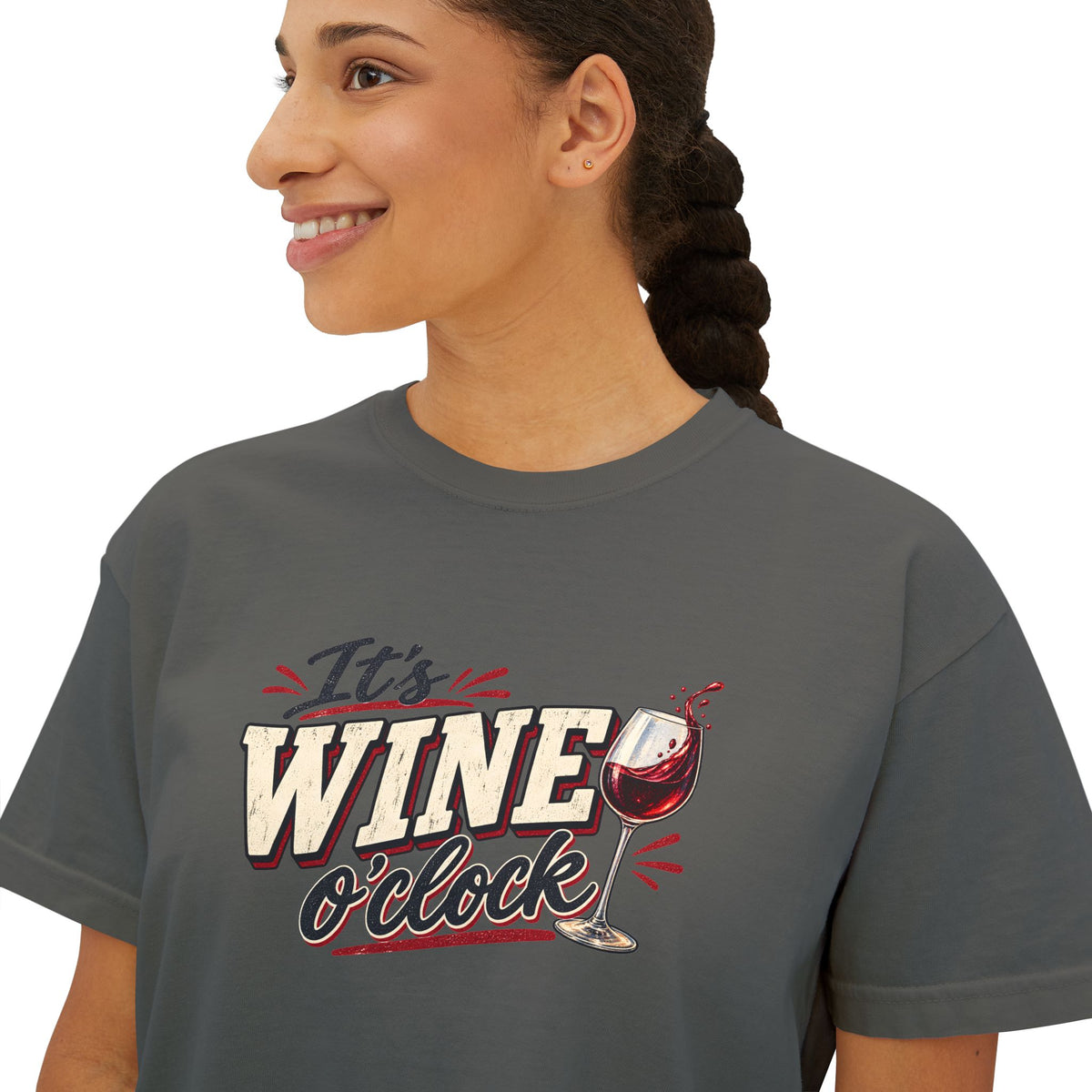 It’s Wine O’Clock | Women’s Boxy Crop T-Shirt