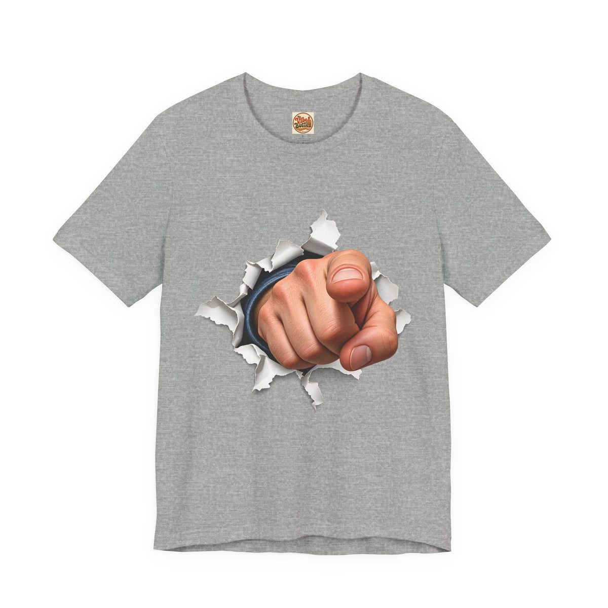 Pointing Finger T-Shirt | Torn Paper Graphic Tee