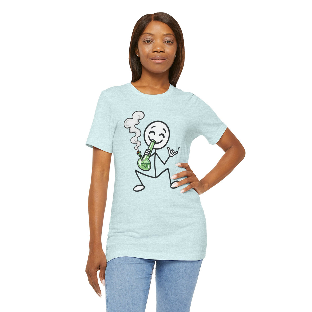 Stick Figure Bong T-Shirt | Funny Cannabis Graphic Tee