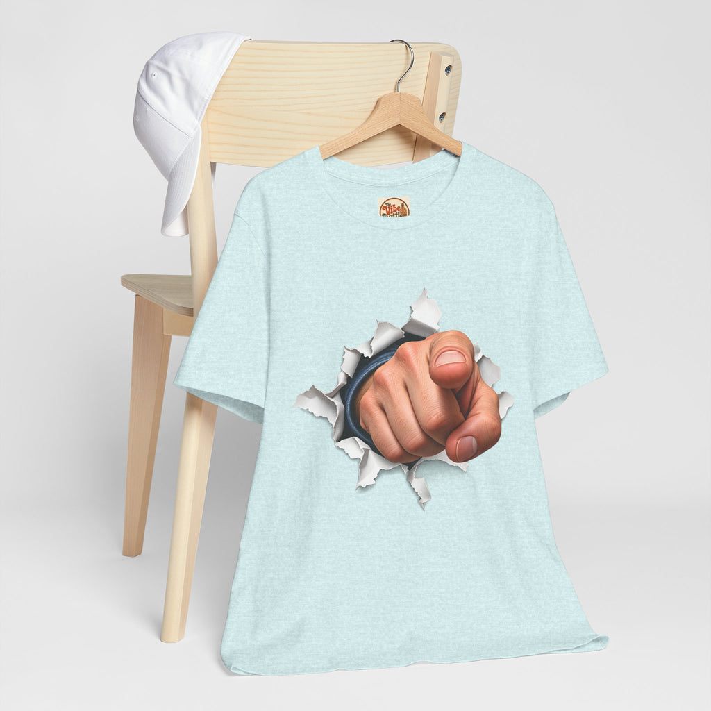 Pointing Finger T-Shirt | Torn Paper Graphic Tee
