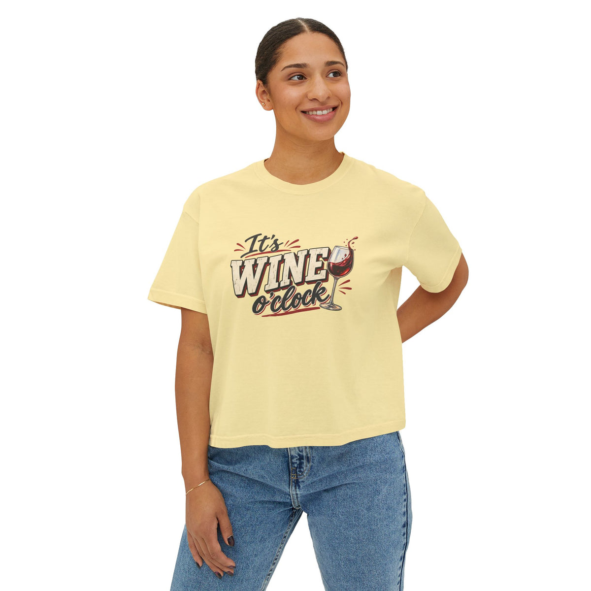 It’s Wine O’Clock | Women’s Boxy Crop T-Shirt