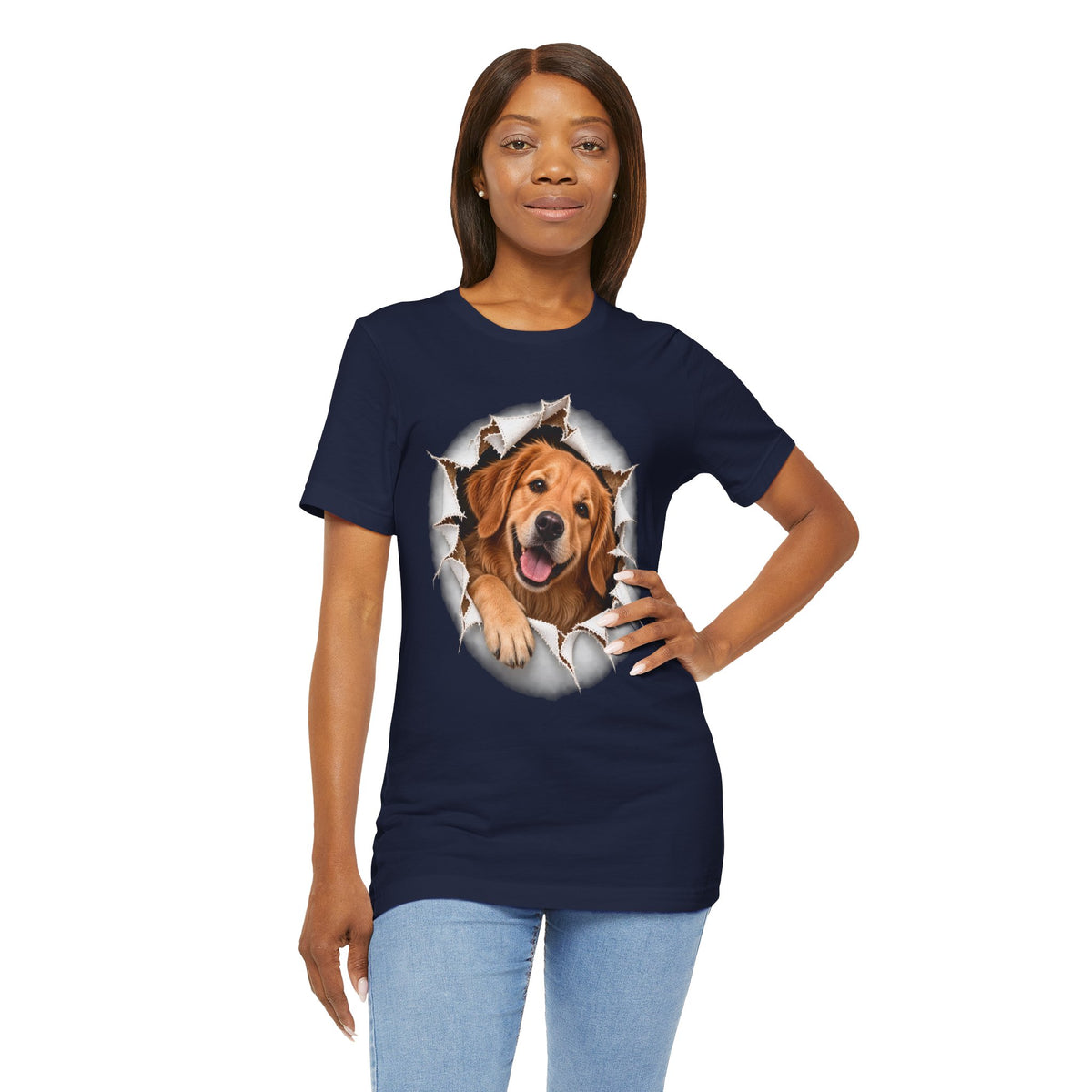Smiling Labrador T-Shirt | Torn Paper Dog Graphic Tee