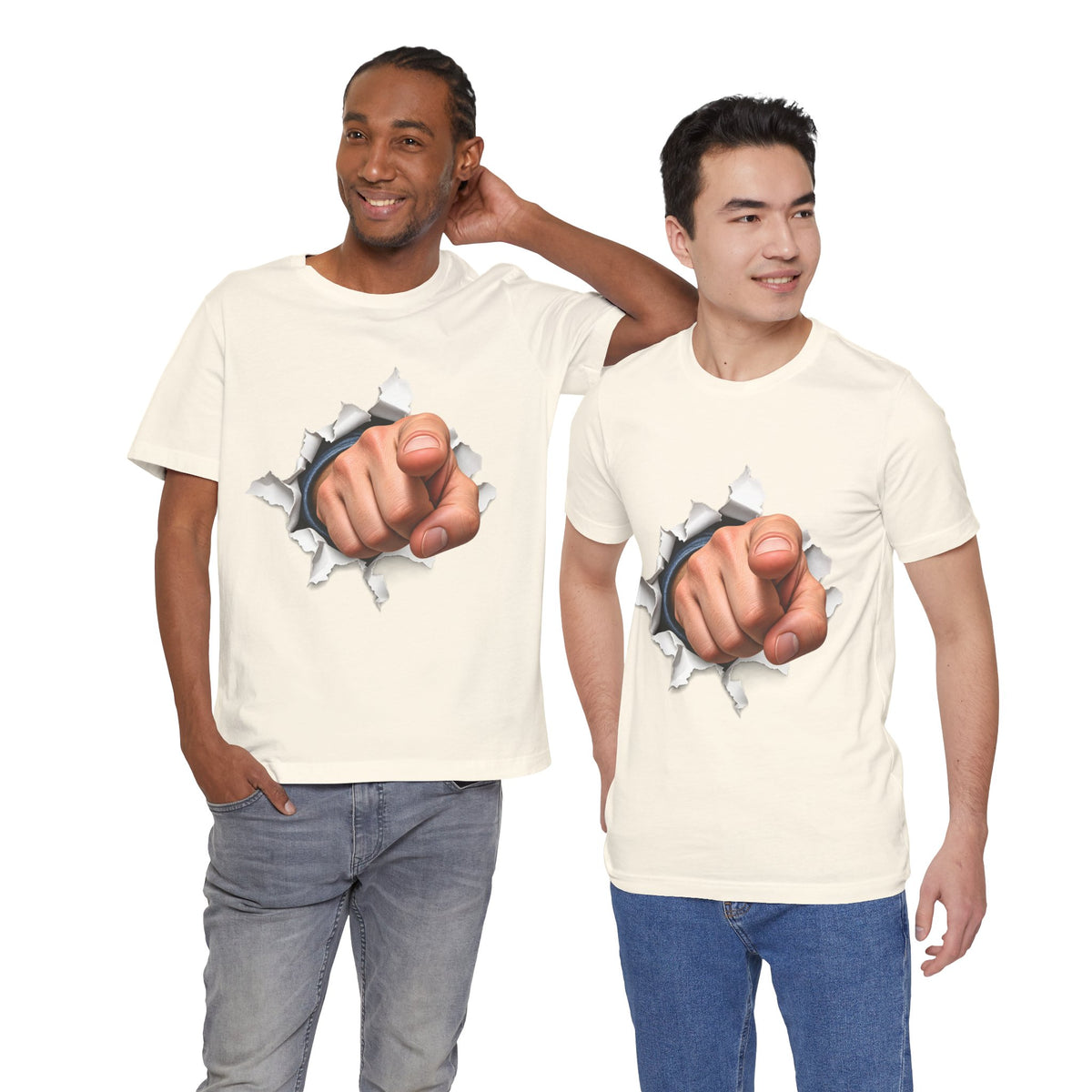 Pointing Finger T-Shirt | Torn Paper Graphic Tee
