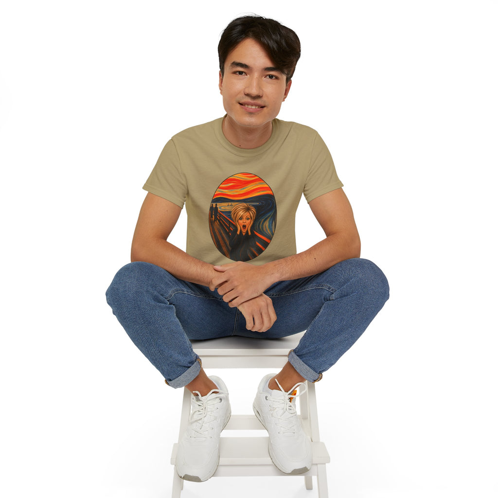 Scream Parody Portrait T-shirt | Edvard Munch Inspired Oval Print