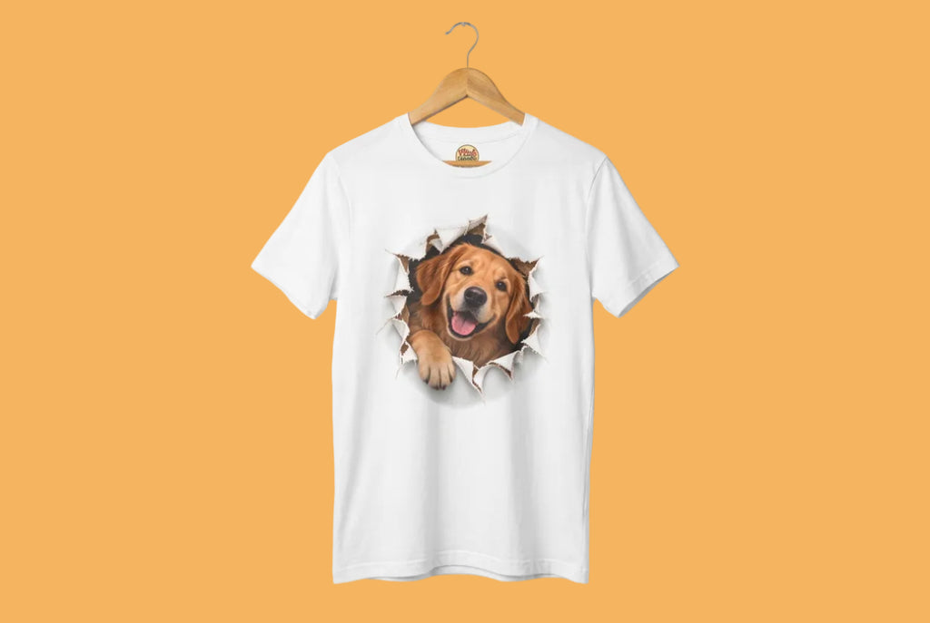 Smiling Labrador T-Shirt | Torn Paper Dog Graphic Tee