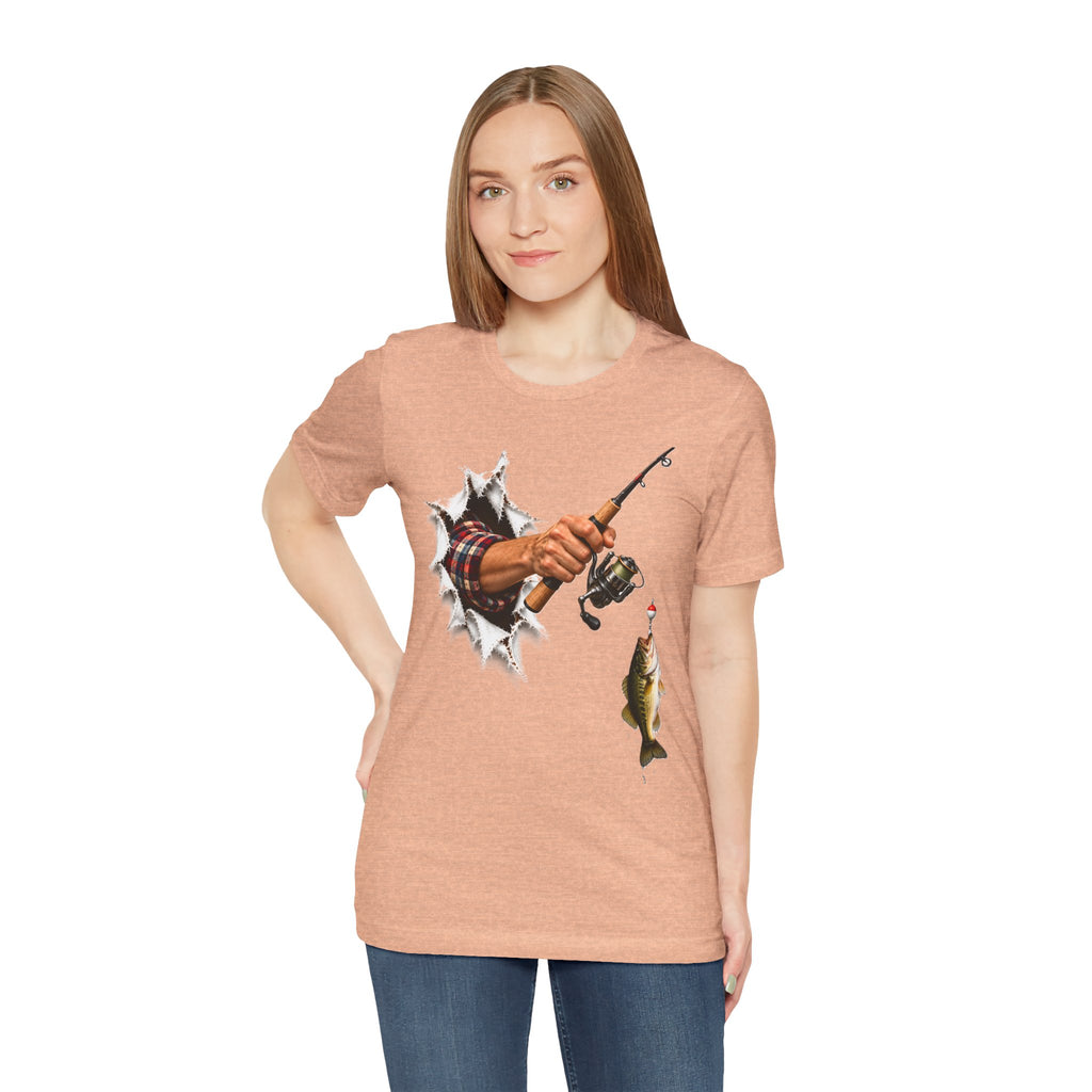 Bass Fishing T-Shirt | Hand Through Shirt Graphic Tee.