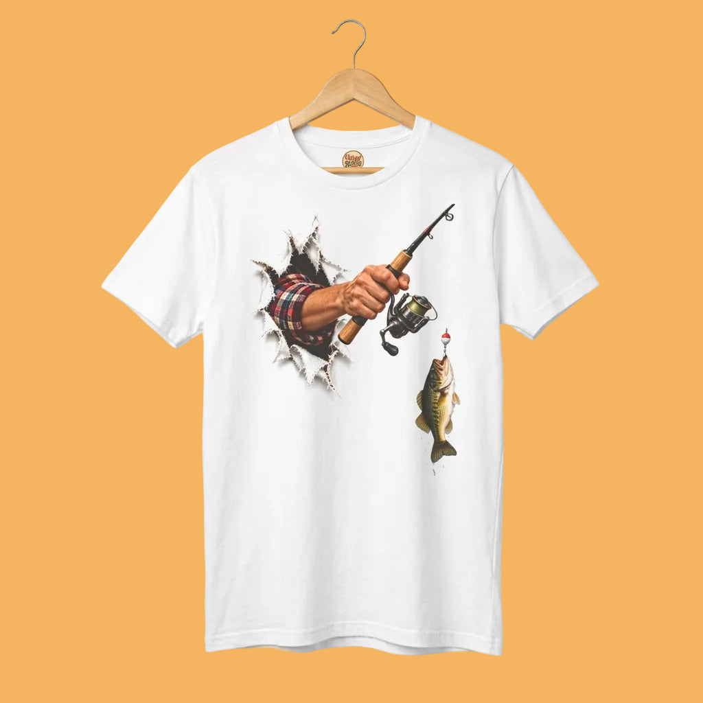 Bass Fishing T-Shirt | Hand Through Shirt Graphic Tee.