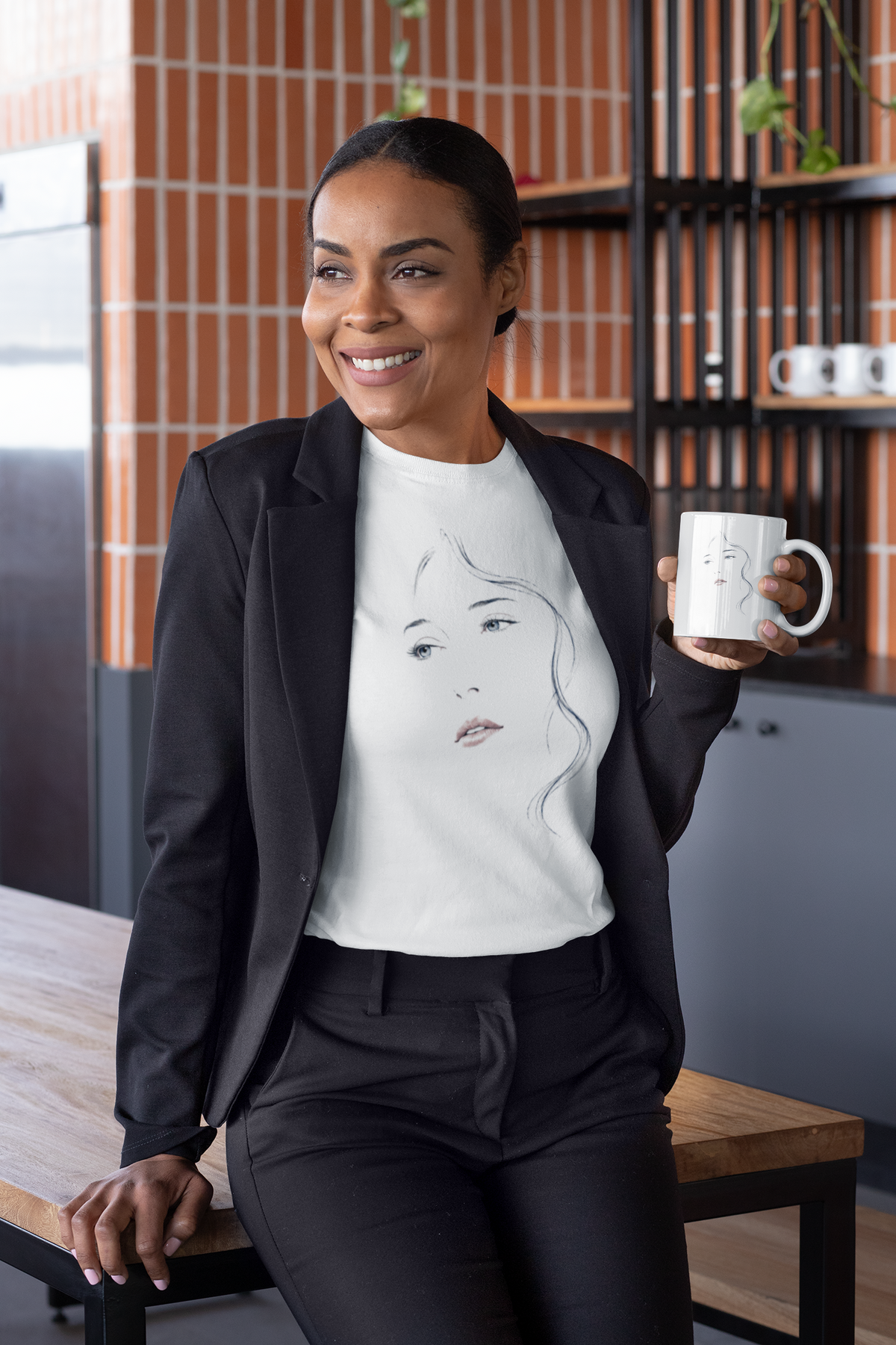 Minimalist Face Portrait T-Shirt | Line Art Graphic Tee