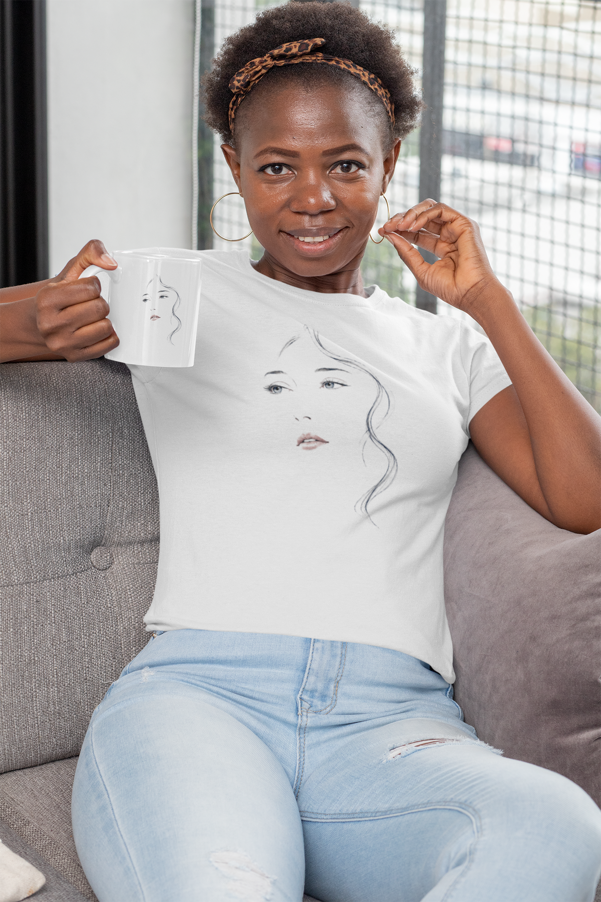 Minimalist Face Portrait T-Shirt | Line Art Graphic Tee