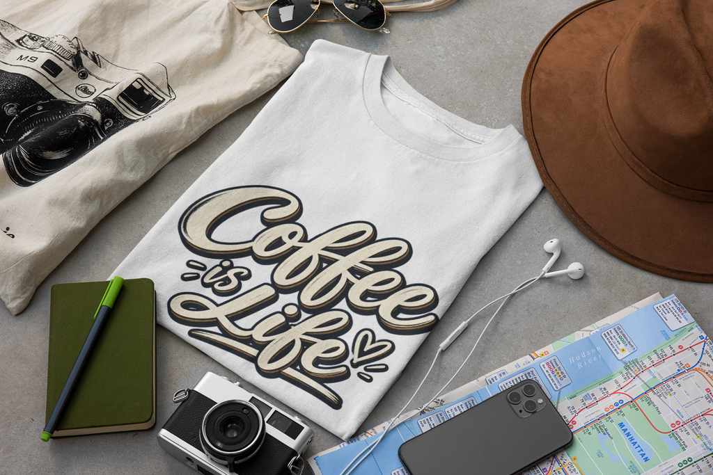 Coffee Is Life T-Shirt | Vintage Script Graphic Tee