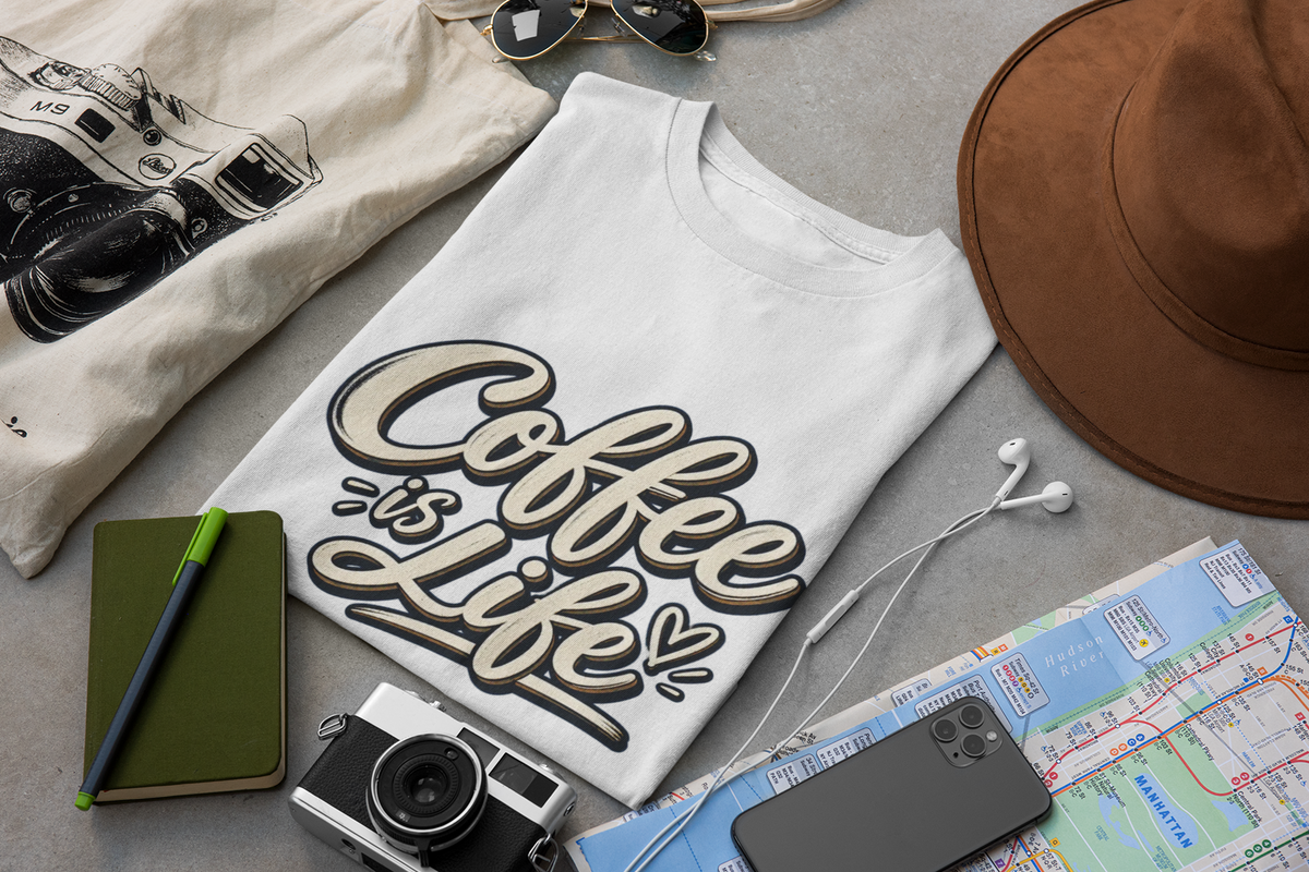 Coffee Is Life T-Shirt | Vintage Script Graphic Tee