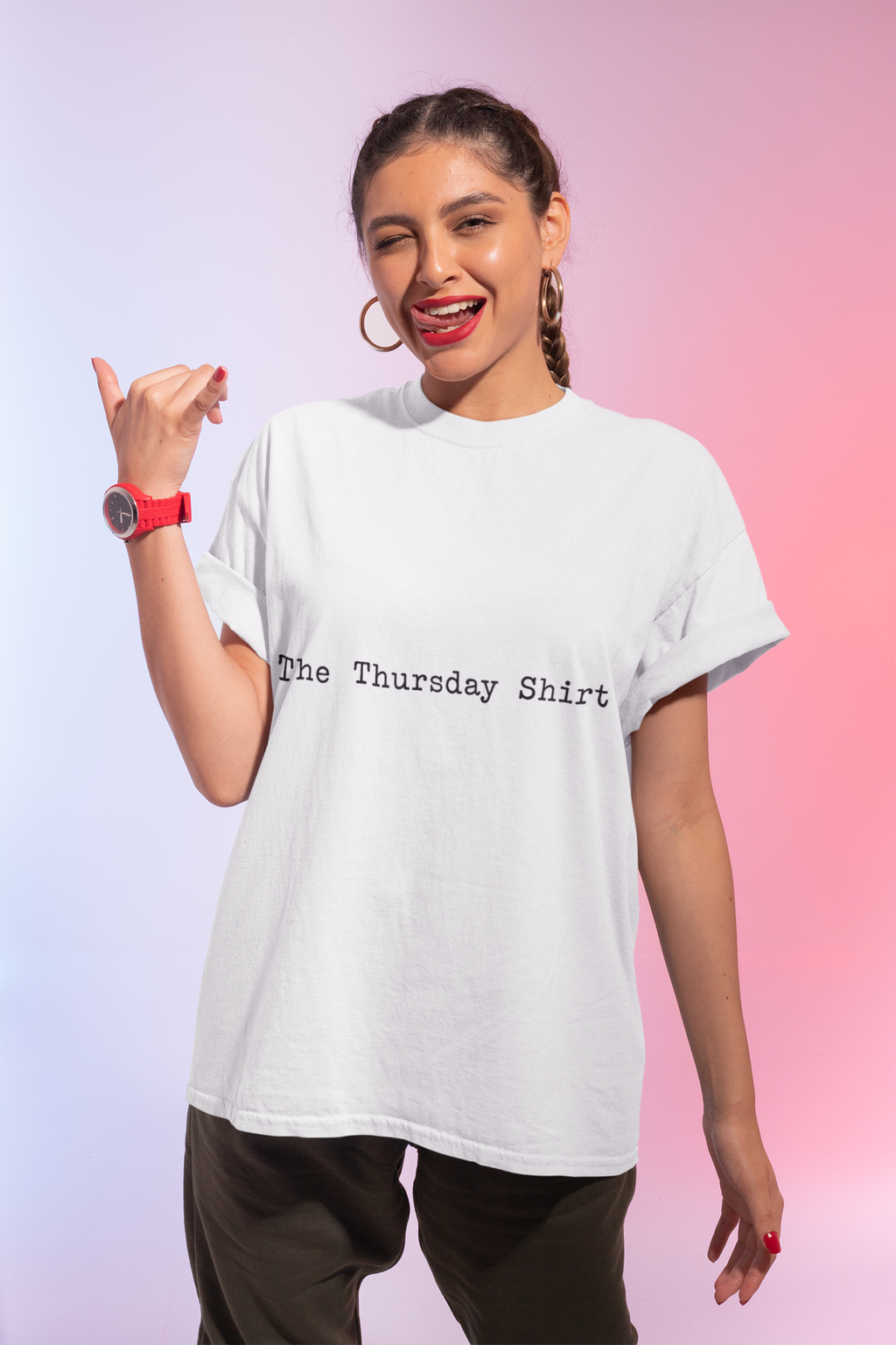 The Thursday Shirt T-Shirt | Minimal Text Tee, Casual Everyday Top