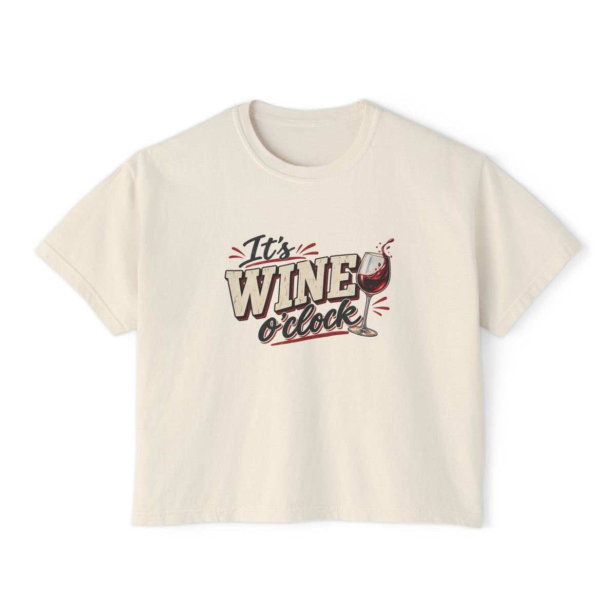 It’s Wine O’Clock | Women’s Boxy Crop T-Shirt