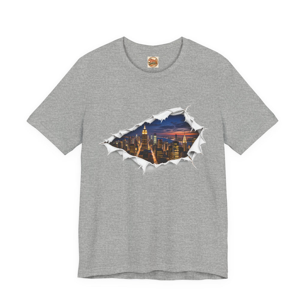 City Skyline T-Shirt | Torn Paper Urban Graphic Tee