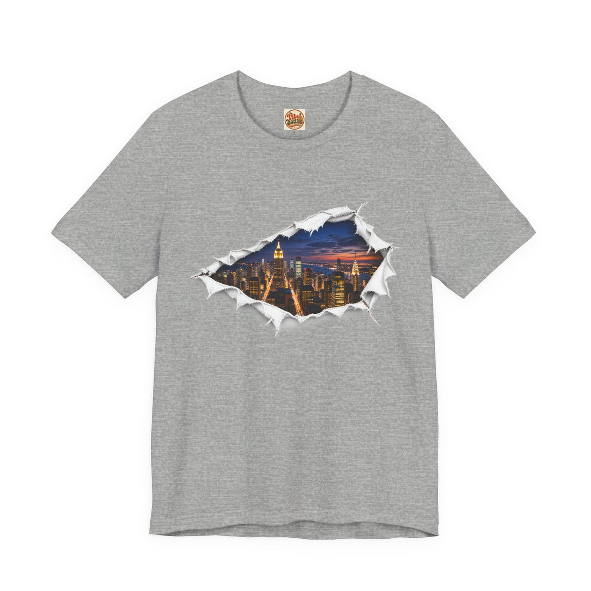 City Skyline T-Shirt | Torn Paper Urban Graphic Tee