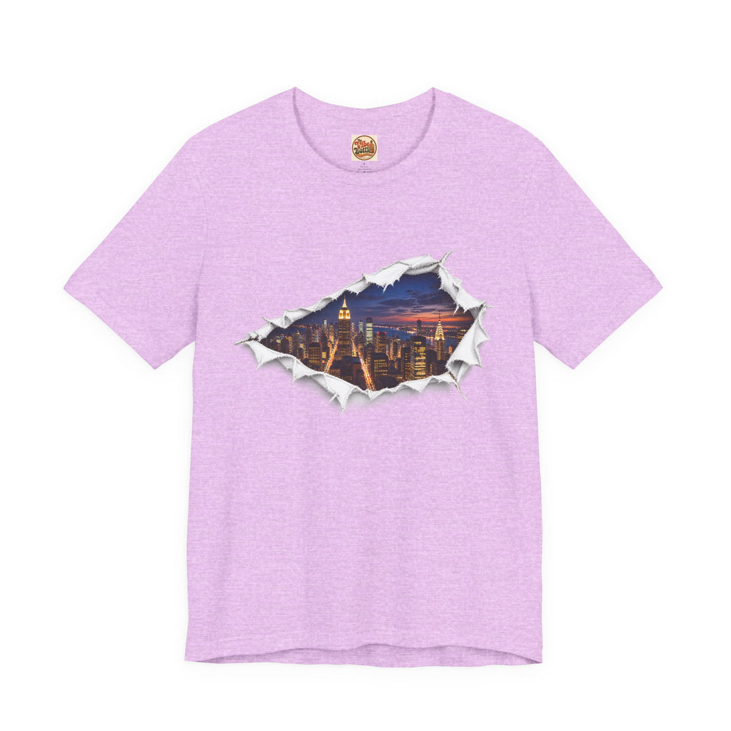 City Skyline T-Shirt | Torn Paper Urban Graphic Tee