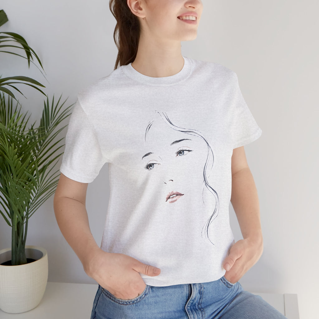 Minimalist Face Portrait T-Shirt | Line Art Graphic Tee