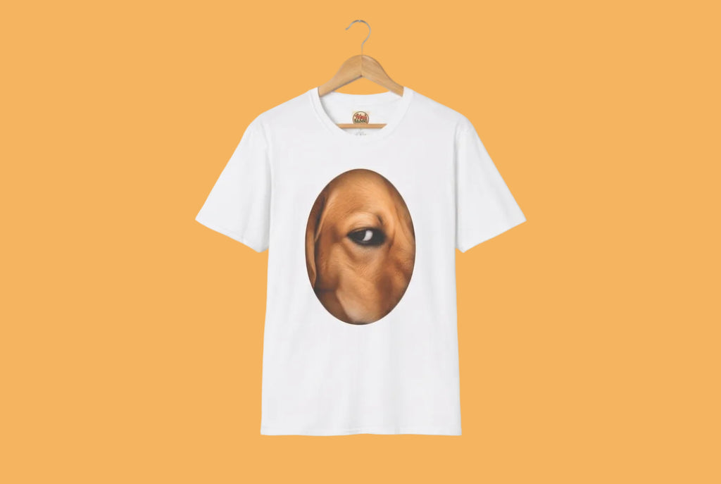 Half-Face Dog Portrait T-Shirt | Brown Dog Graphic Tee